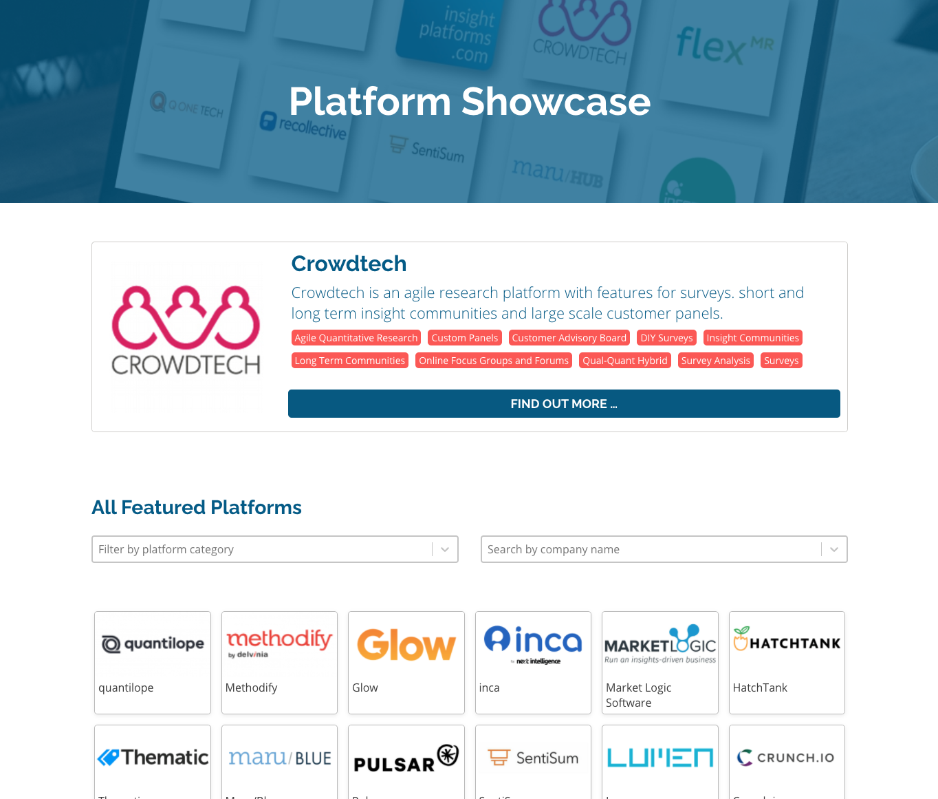 Platforms Showcase - Insight Platforms