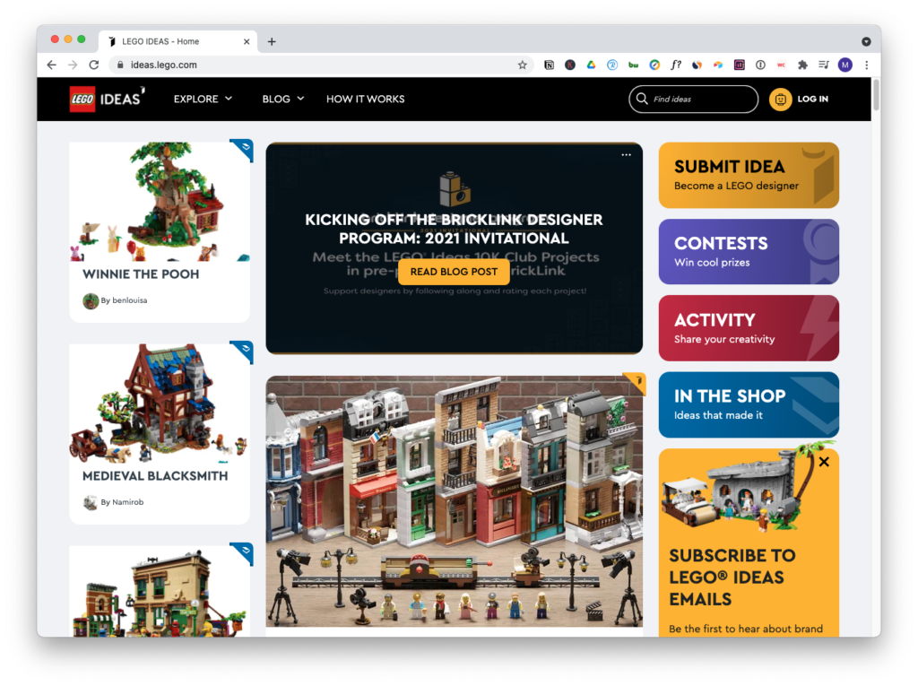LEGO IDEAS Website - Insight Platforms
